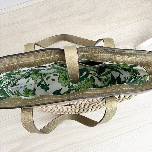 J. Crew Straw Bag with Gold Leather - Picture 6 of 6